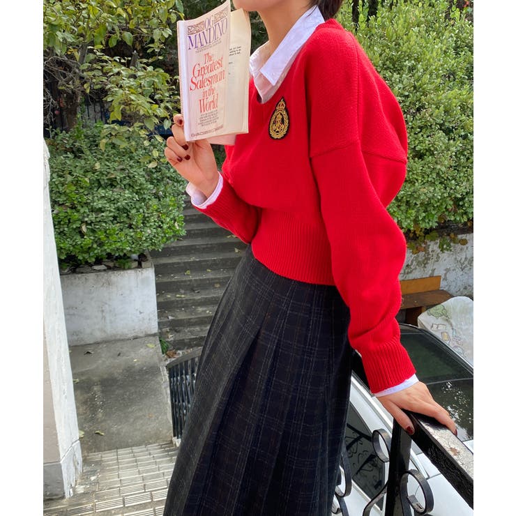 ワッペン刺繍Vネックニット | by muni:r | 詳細画像58 