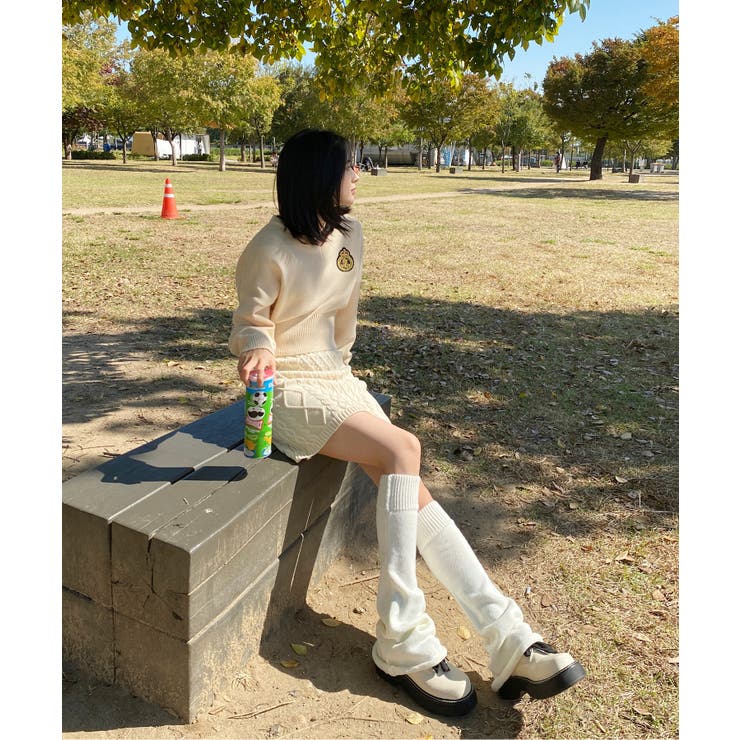 ワッペン刺繍Vネックニット | by muni:r | 詳細画像6 