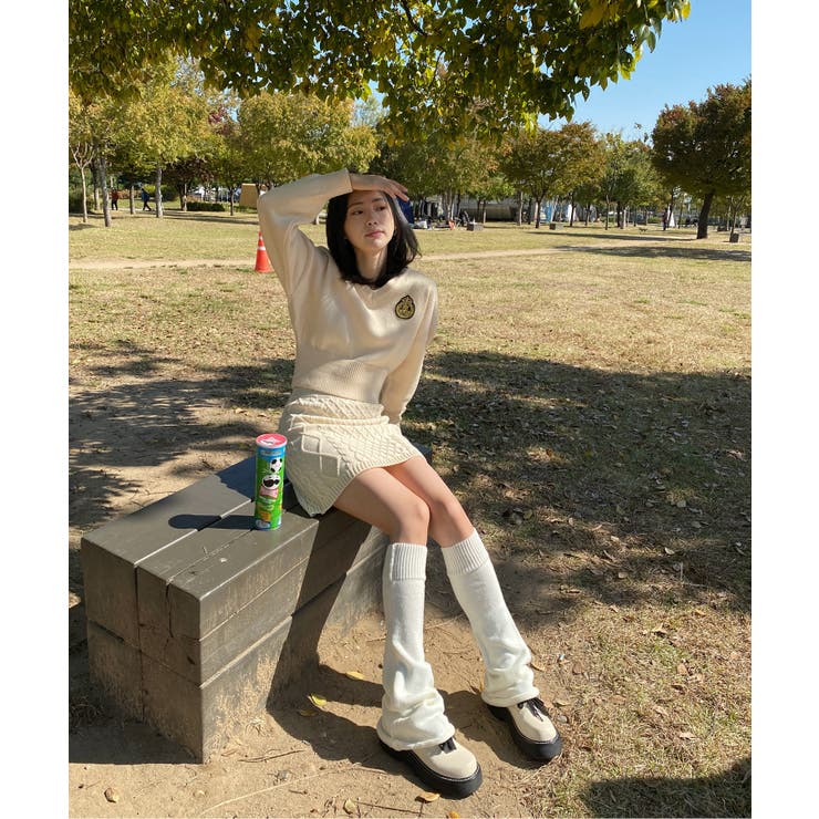 ワッペン刺繍Vネックニット | by muni:r | 詳細画像7 