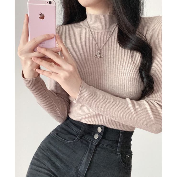 ハーフタートルネックリブ長袖ニット | by muni:r | 詳細画像12 