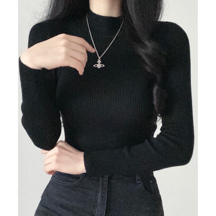 ハーフタートルネックリブ長袖ニット | by muni:r | 詳細画像4 