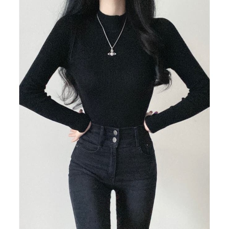 ハーフタートルネックリブ長袖ニット | by muni:r | 詳細画像5 