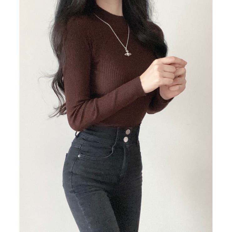 ハーフタートルネックリブ長袖ニット | by muni:r | 詳細画像7 