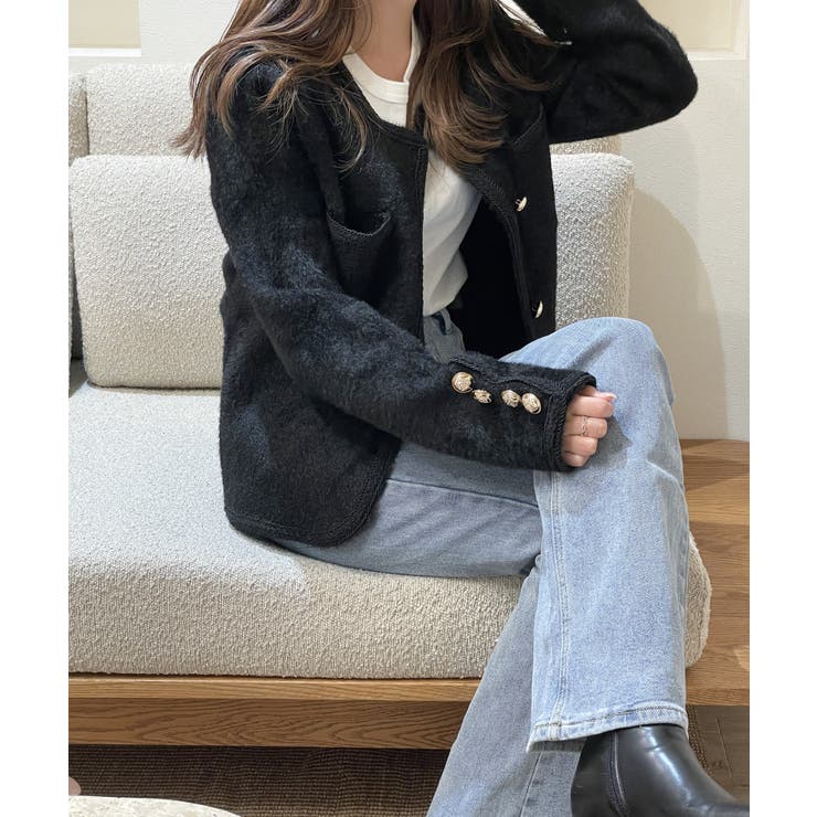 ノカラーブックルツイードボタンジャケット | by muni:r | 詳細画像13 