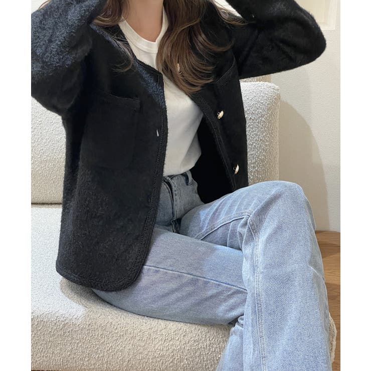 ノカラーブックルツイードボタンジャケット | by muni:r | 詳細画像14 