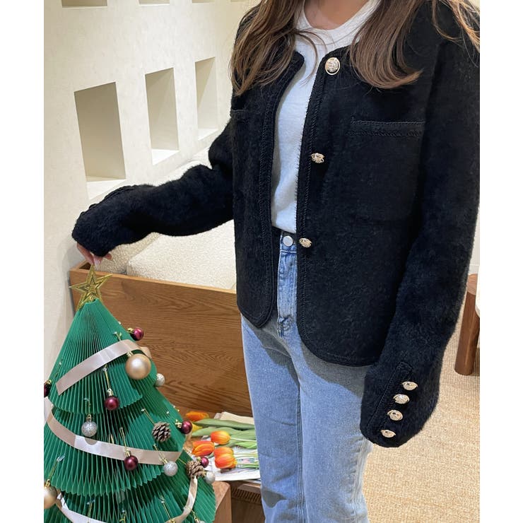 ノカラーブックルツイードボタンジャケット | by muni:r | 詳細画像15 