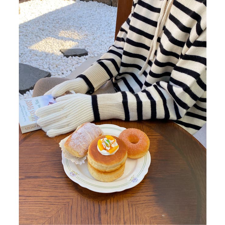 無地ロングニットスマホ対応手袋 | by muni:r | 詳細画像1 