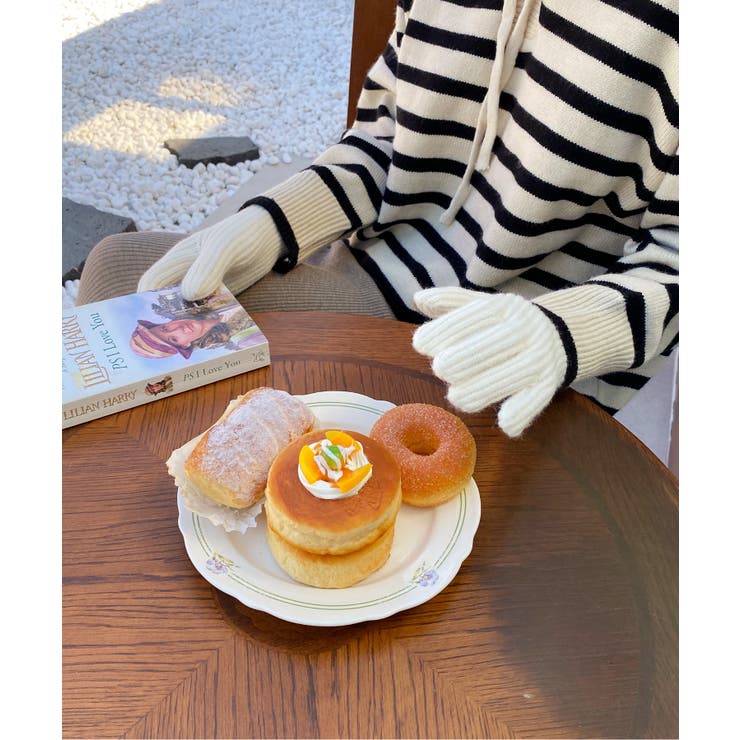 無地ロングニットスマホ対応手袋 | by muni:r | 詳細画像2 