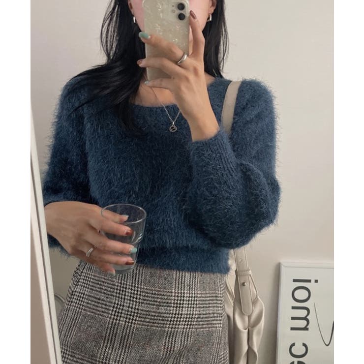 ソフトスクエアアンゴラ風ニット | by muni:r | 詳細画像18 