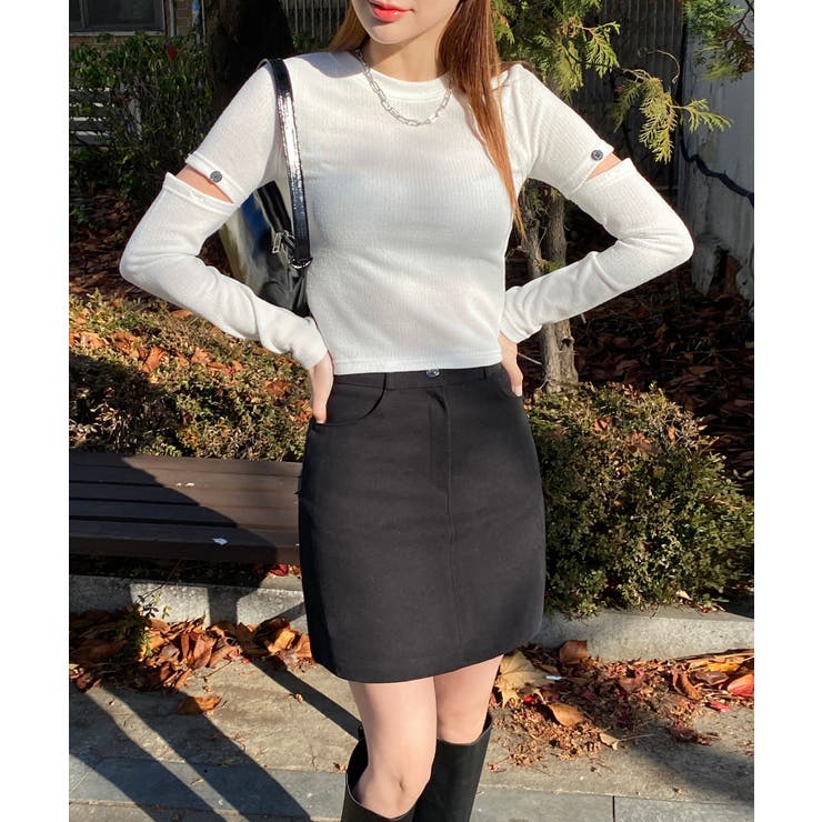 ベーシックハイウエストコットンスカート | by muni:r | 詳細画像1 