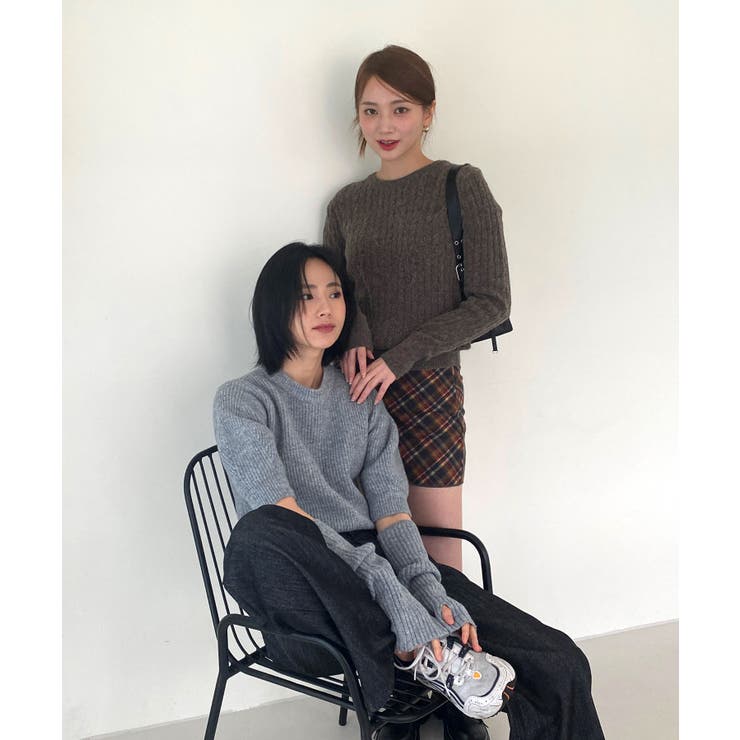 【匿名配送・2回着用】トリプルチェックブロッキング ミニスカート □ベルト使いチェックミニスカート/F i.n.t [44AG02k014] | F