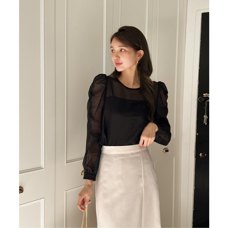 シースルーラウンドシャーリングブラウス | by muni:r | 詳細画像11 