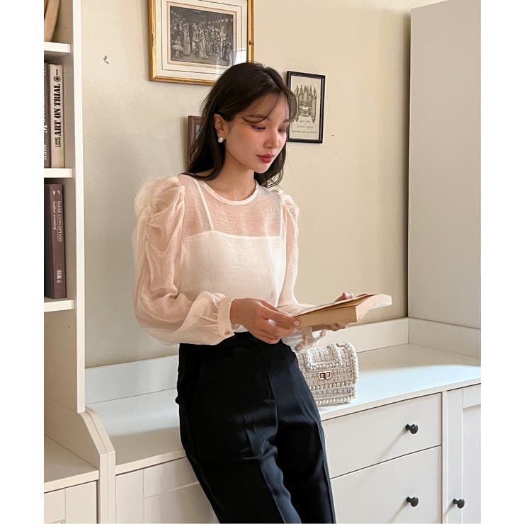 シースルーラウンドシャーリングブラウス | by muni:r | 詳細画像17 