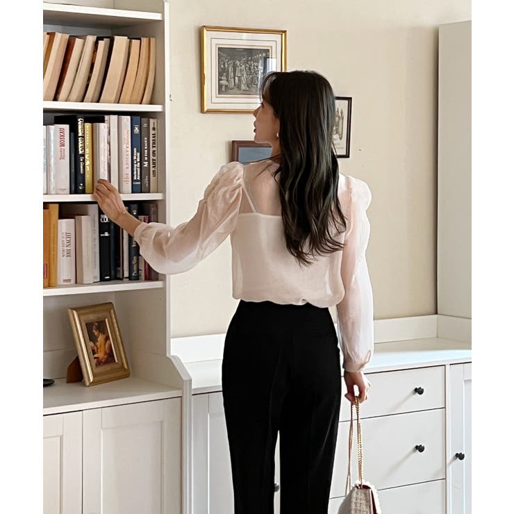 シースルーラウンドシャーリングブラウス | by muni:r | 詳細画像21 