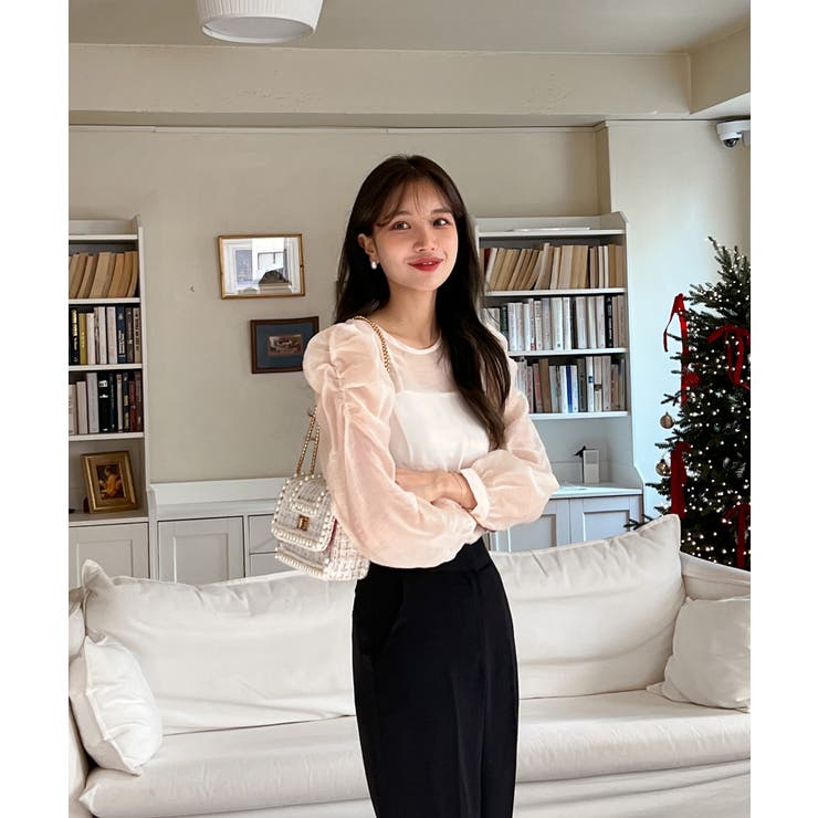 シースルーラウンドシャーリングブラウス | by muni:r | 詳細画像22 