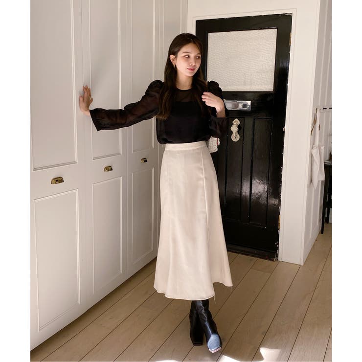 シースルーラウンドシャーリングブラウス | by muni:r | 詳細画像5 