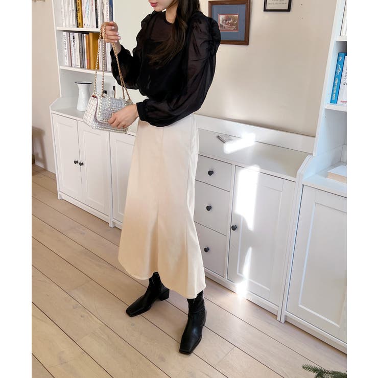 シースルーラウンドシャーリングブラウス | by muni:r | 詳細画像7 