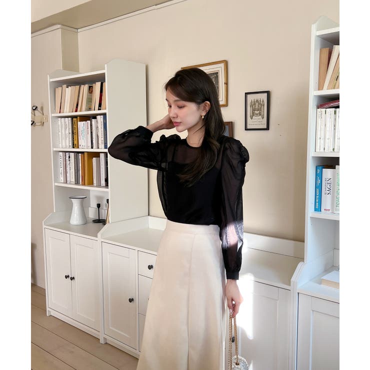 シースルーラウンドシャーリングブラウス | by muni:r | 詳細画像8 