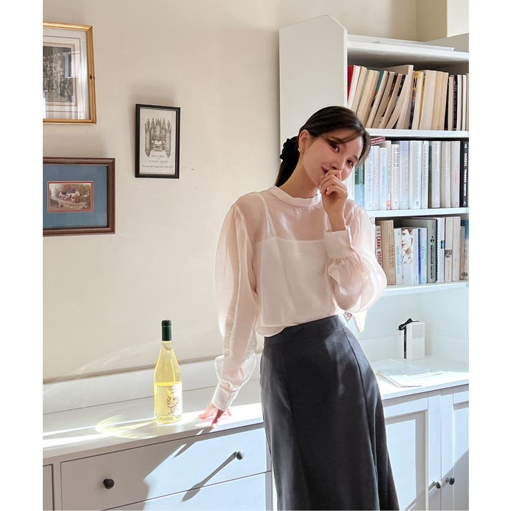 シースルーバックリボンブラウス | by muni:r | 詳細画像15 