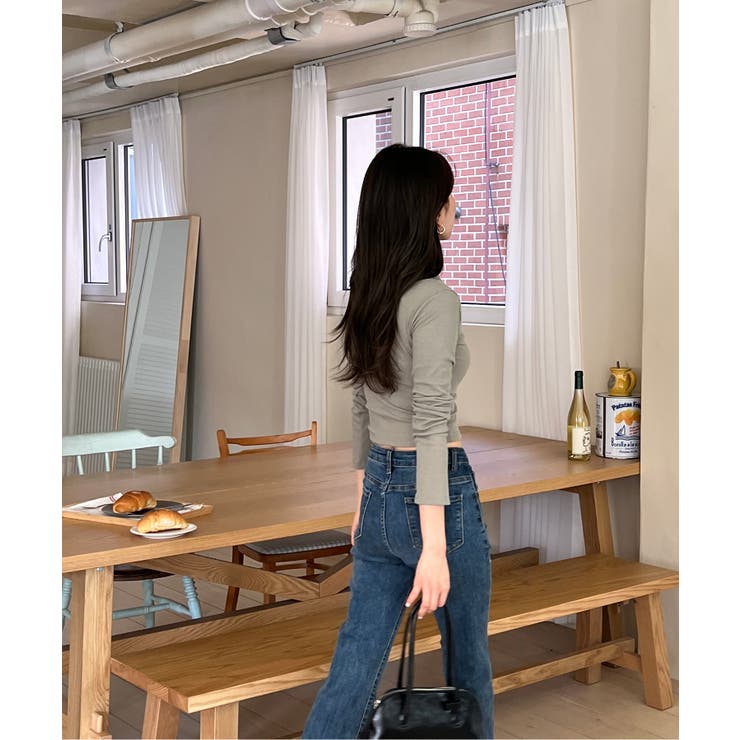 スリムフィットボタンラップTシャツ | by muni:r | 詳細画像20 