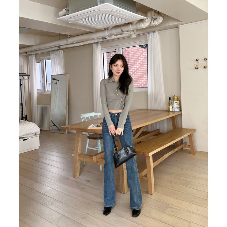 スリムフィットボタンラップTシャツ | by muni:r | 詳細画像22 