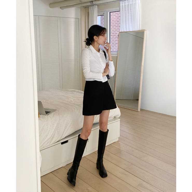 スリムフィットボタンラップTシャツ | by muni:r | 詳細画像4 