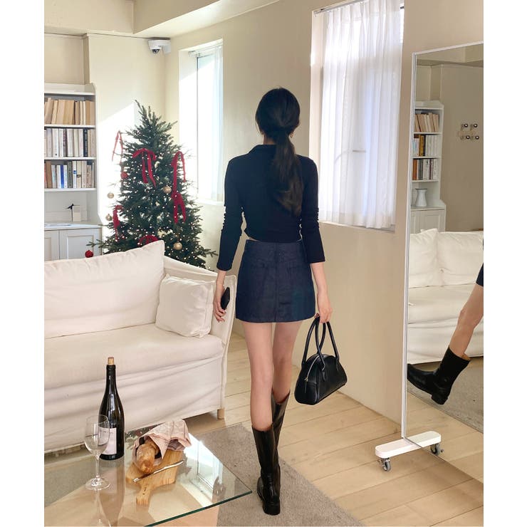 スリムフィットボタンラップTシャツ | by muni:r | 詳細画像42 