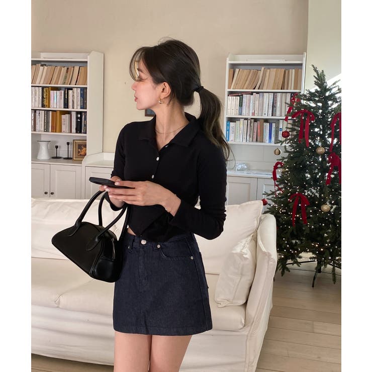 スリムフィットボタンラップTシャツ | by muni:r | 詳細画像45 