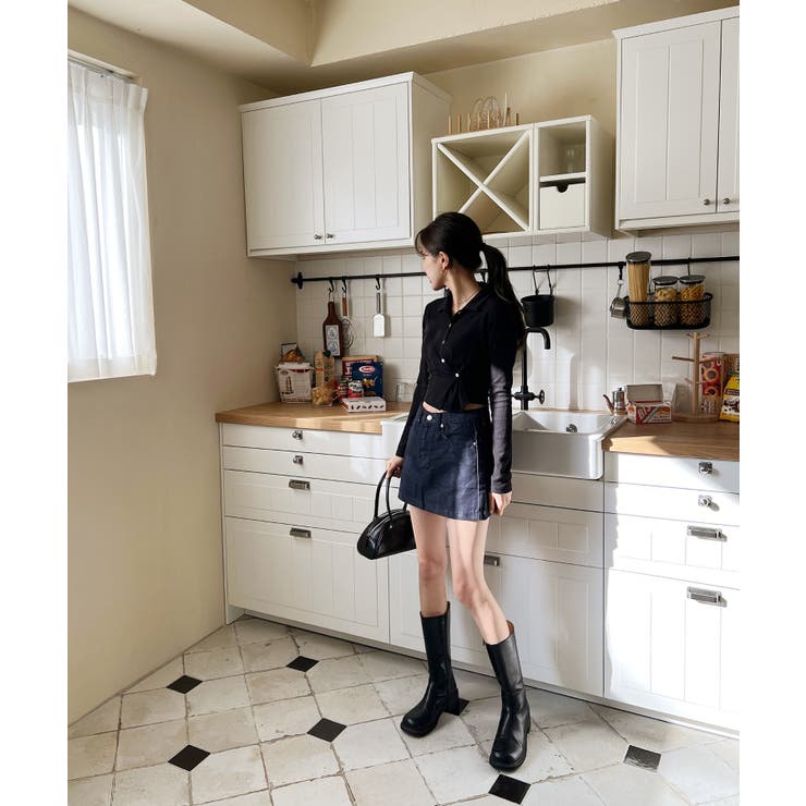 スリムフィットボタンラップTシャツ | by muni:r | 詳細画像48 