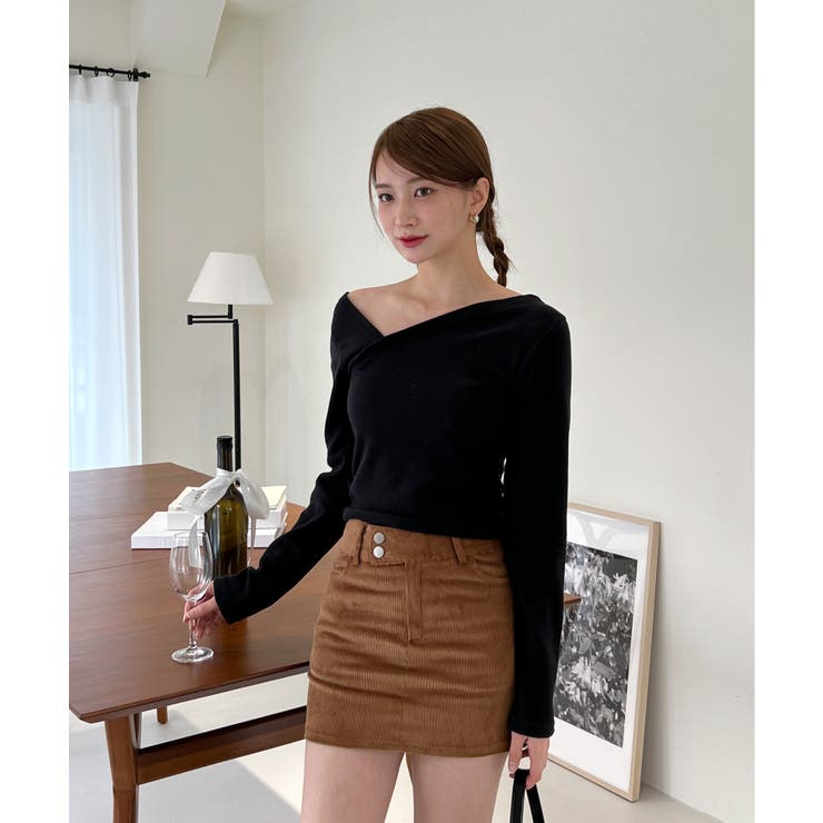 アンバランス斜線Tシャツ | by muni:r | 詳細画像1 