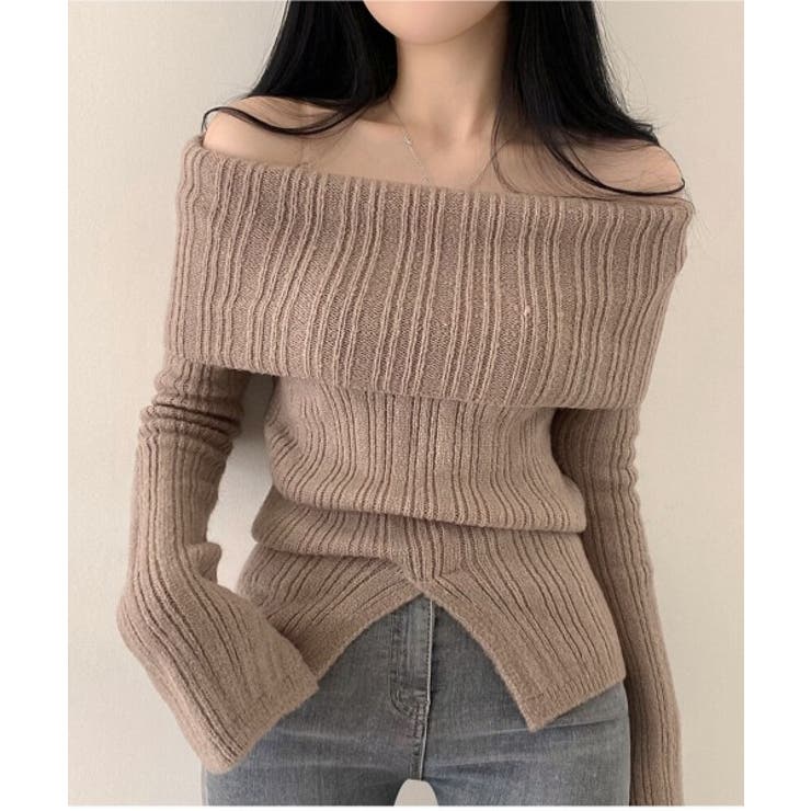 リブオフショルダースリットニット | by muni:r | 詳細画像18 