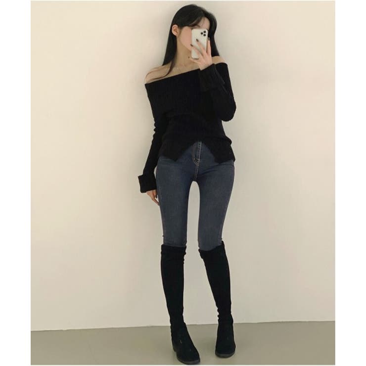 リブオフショルダースリットニット | by muni:r | 詳細画像21 