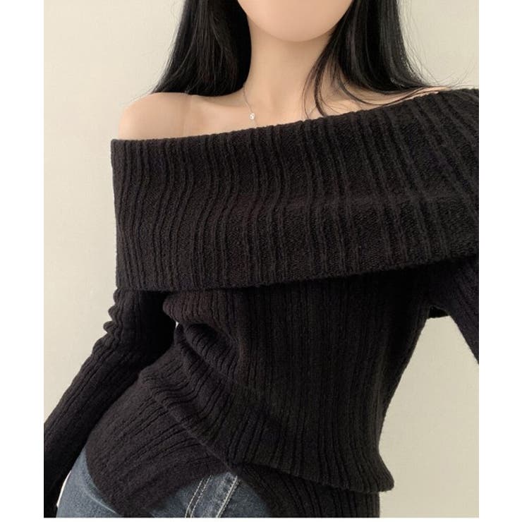 リブオフショルダースリットニット | by muni:r | 詳細画像23 