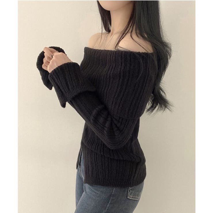 リブオフショルダースリットニット | by muni:r | 詳細画像25 