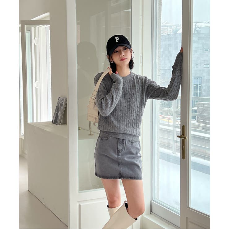 ベーシックラウンドケーブルニット | by muni:r | 詳細画像8 