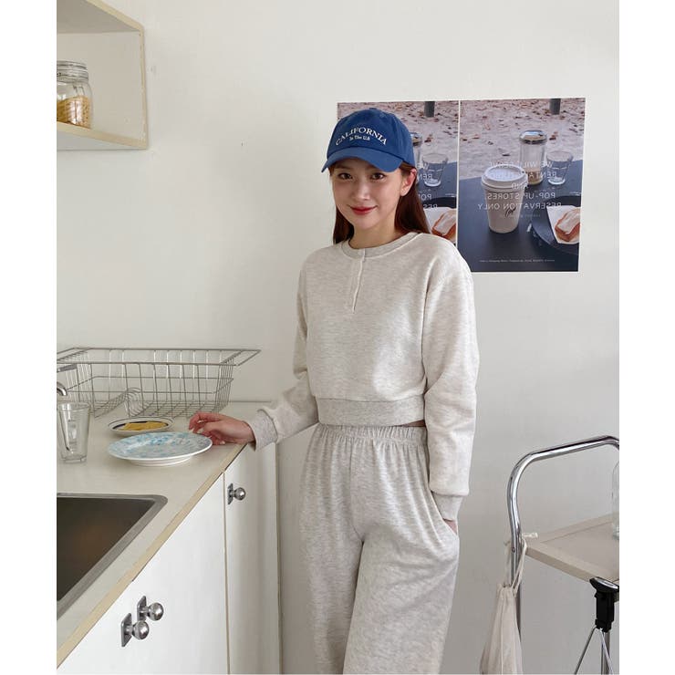 カジュアルヘンリーネックスウェット | by muni:r | 詳細画像44 