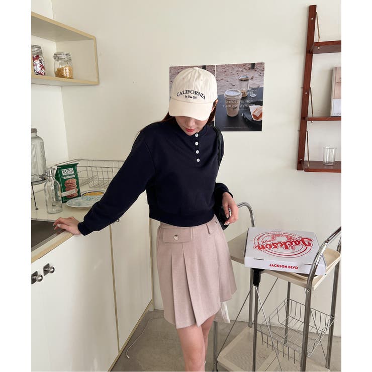 カジュアルヘンリーネックスウェット | by muni:r | 詳細画像49 