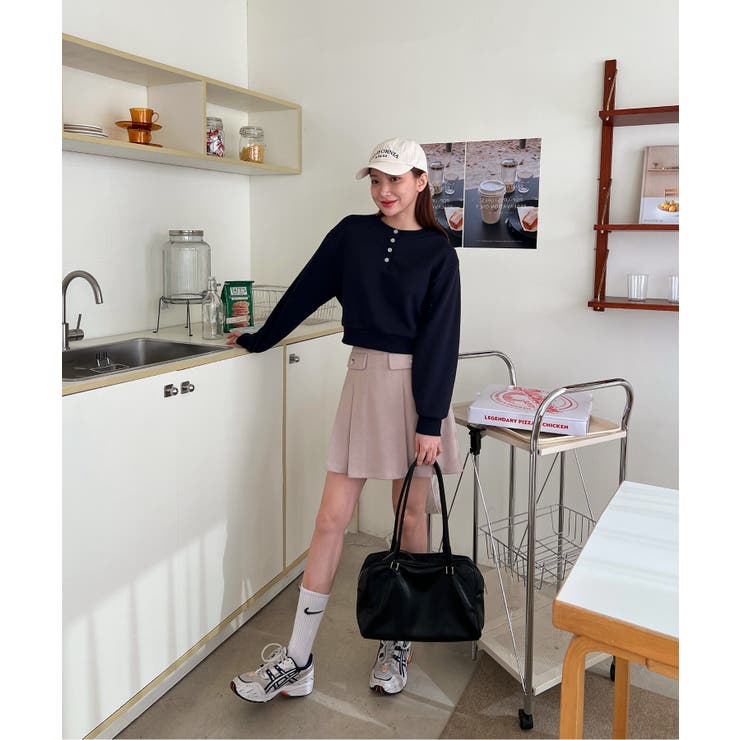 カジュアルヘンリーネックスウェット | by muni:r | 詳細画像53 