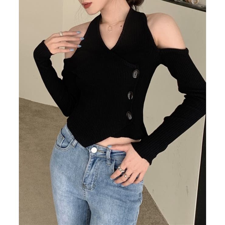 ホルターネックオフショルダーTシャツ | by muni:r | 詳細画像10 