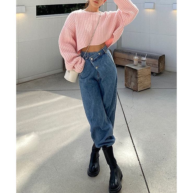 めろんちゃんぱんwunderlang デニム テーパードデニムパンツ【ショート丈】（デニムパンツ）｜CHAN