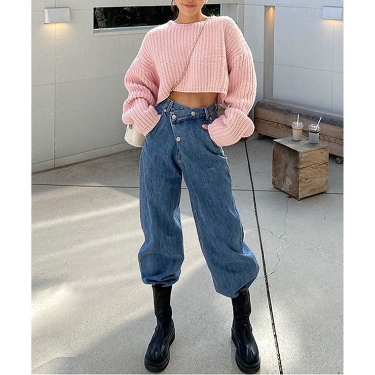 アンバランスラップデニムパンツ | by muni:r | 詳細画像11 