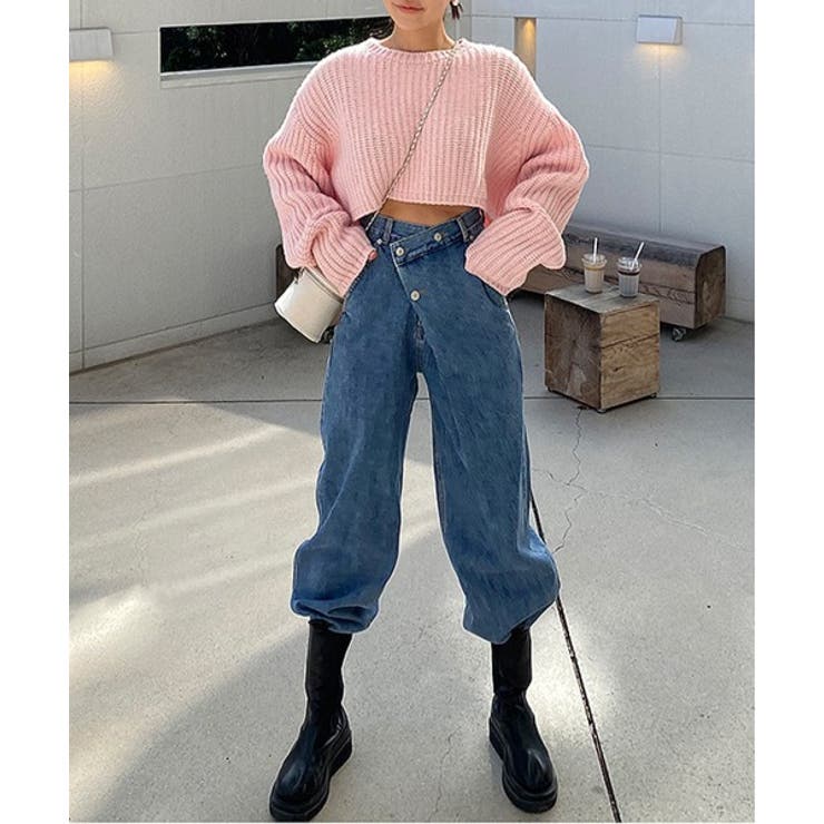 アンバランスラップデニムパンツ | by muni:r | 詳細画像2 