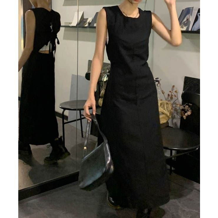 リネンバックスリットロングワンピース/ | by muni:r | 詳細画像3 