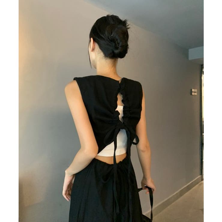 リネンバックスリットロングワンピース/ | by muni:r | 詳細画像7 