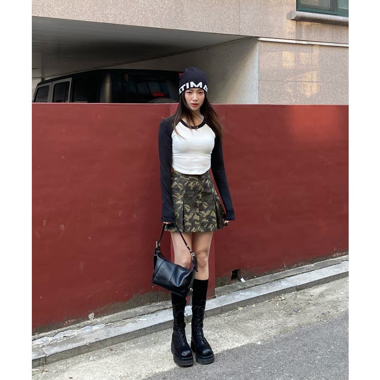 ラグランアンバランスクロップドTシャツ | by muni:r | 詳細画像12 