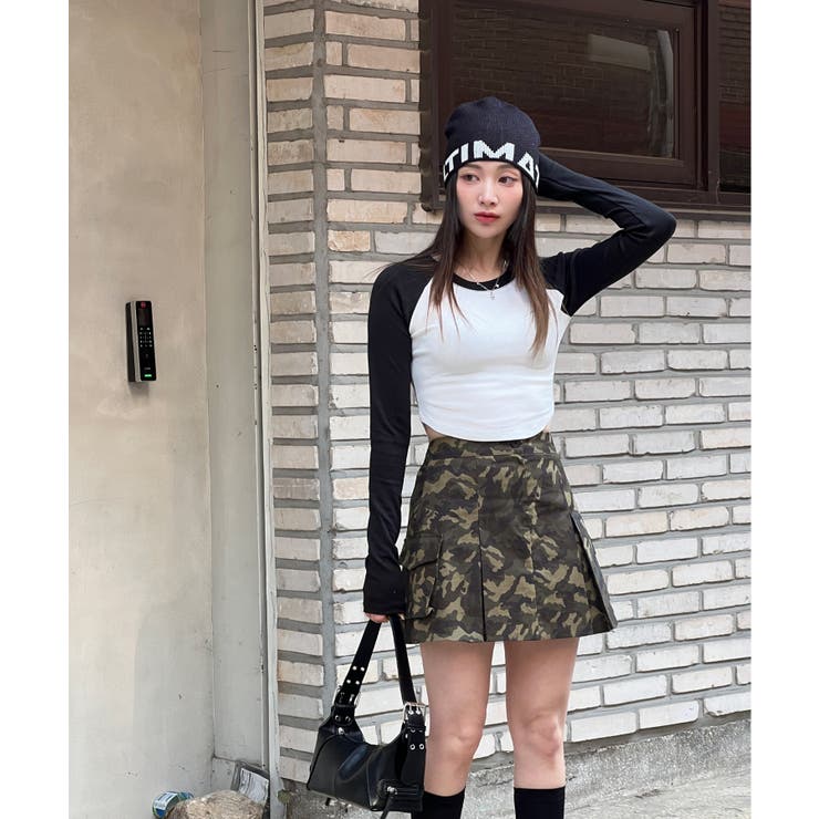 ラグランアンバランスクロップドTシャツ | by muni:r | 詳細画像13 