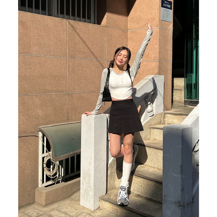 ラグランアンバランスクロップドTシャツ | by muni:r | 詳細画像18 