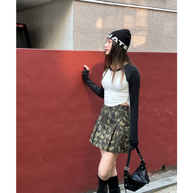 ラグランアンバランスクロップドTシャツ | by muni:r | 詳細画像2 