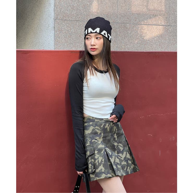 ラグランアンバランスクロップドTシャツ | by muni:r | 詳細画像32 