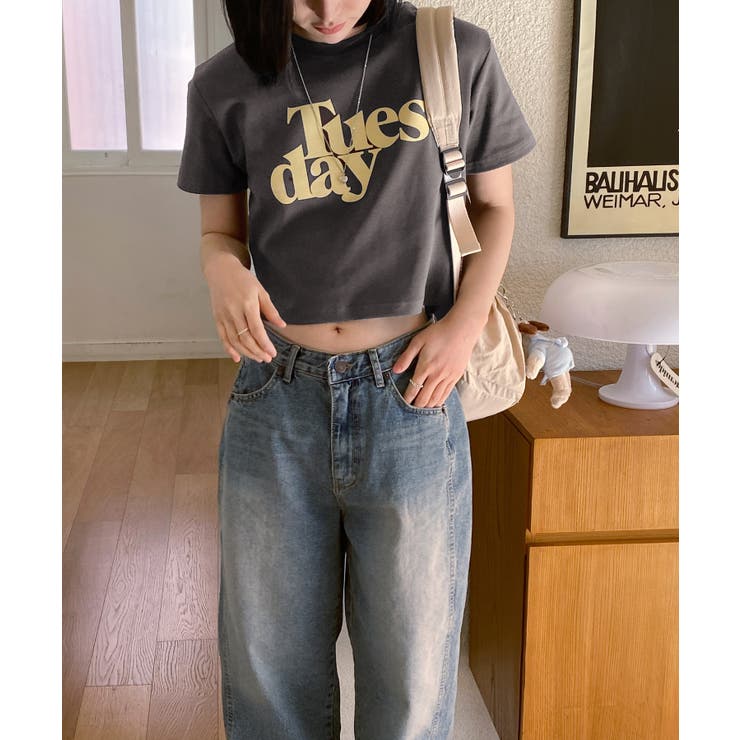プリントクロップドカラーTシャツ | by muni:r | 詳細画像34 